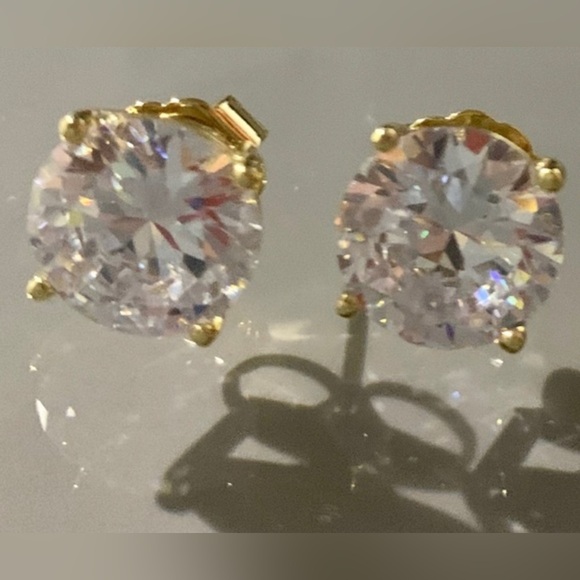 CZ By Kenneth Jay Lane Round Cut CZ Stud Earrings - Picture 2 of 4